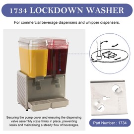 1734 Lockdown Washer Replacement for Crathco Beverage Dispenser Parts, Compatible with Grindmaster Cecilware Crathco D15 D25 D35 Bubbler Dispensers