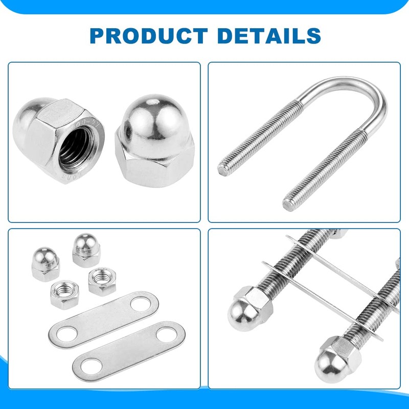 Marine Stern Bow U Bolt,Thread Dia. 1/2’’, Boat 316 Stainless