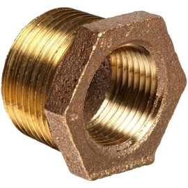 PlumberStop - 3 X 2-1/2 Brass Hex Bushing, Red Brass Fittings, Plumbing and Hydronic Heating, Drinking Water Safe