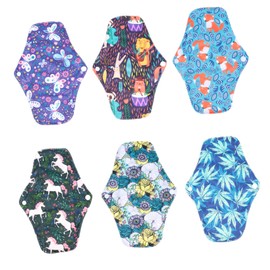 Gatuida Reusable Cotton Pads Bamboo Charcoal Sanitary Napkins Absorbent Cloth Pads for Women Leak-proof Design for Period Postpartum