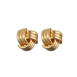 Chunky Gold Earrings for Women,Gold Knot Geometric Dangle Earrings Trendy (Knot)