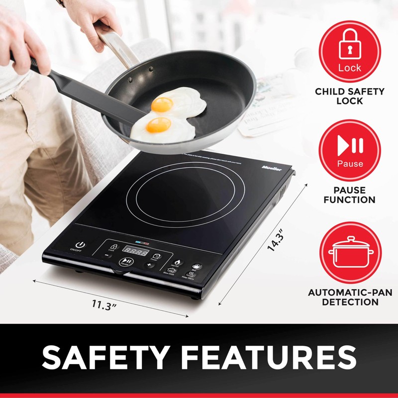 Mueller RapidTherm Portable Induction Cooktop Hot Plate Countertop Burner 1800W,