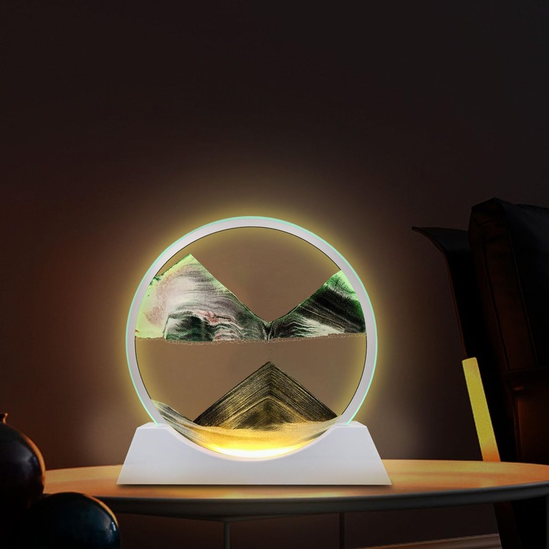 Aoderun 7" Moving Sand Art Liquid Motion with Light 3