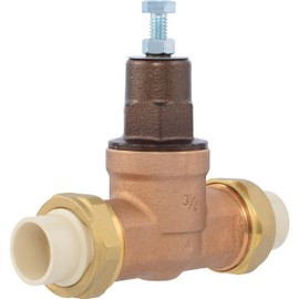 Cash Acme EB45 Pressure Regulating Valve, Double Union, 3/4 Inch CPVC, Metal Top, 60 PSI, PVA16M-DUVC-60