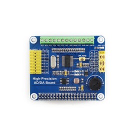 Waveshare Raspberry Pi AD/DA Expansion Sheild Board for Adding High-Precision AD/DA Functions to Raspberry Pi Onboard ADS1256 DAC8552 Sensor Interface