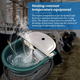 Automatic Heated Dog Water Bowl Outdoor Large Breed, Livestock Heated Waterer Automatic Pet Waterer for Dogs &Cat with Float Valve Thermal-Bowl Winter Livestock Water for Chicken Cow Goat Sheep Pig