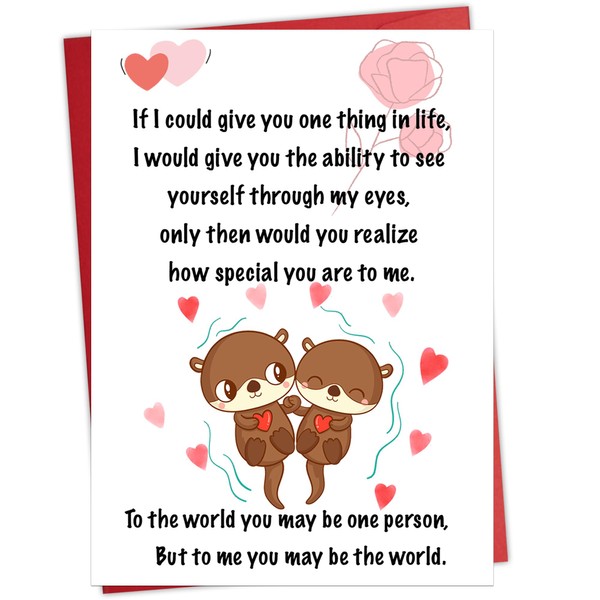 HSHFAMIIY Valentine's Day Card for Him Her, Love Card With
