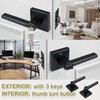 HISAFE Heavy Duty Keyed Entry Door Lever, Matte Black Square