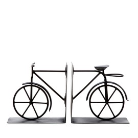 Hosley Classic Bike Bookends - 6.5" Vintage Metal Book Ends for Shelves, Heavy Duty Book Organizer for Desk, Rustic Farmhouse Book Shelf Decor, Antique Style Bookend Set, Cottagecore Home Office Decor