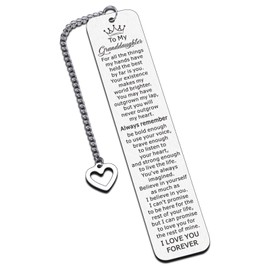 Granddaughter Gifts from Grandma to My Granddaughter Bookmark Birthday Gifts for Granddaughter Easter Stuffers Birthday Girls Christmas Gifts for Girls Granddaughter Stocking Stuffers for Kids Girls