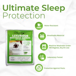 Hygea Natural Stretchable & Water Resistant Luxurious Mattress Cover (King - 78X80X8) HYB-S-1005 White