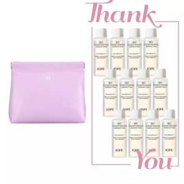 IOPE 시그니처 라벤더 파우치&아이오페 바이오 컨디셔닝 에센스 폼 클렌징 총 216ml (18ml 12개) 세트 Signature Lavender Pouch & Iope Bio Conditioning Essence Foam Cleansing Total 216ml (18ml x 12) Set