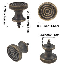 12 Pack Mini Drawer Knobs, Round Cabinet Knob, Self-Tapping Screws Pulls Handles, Antique Cabinet Knobs, for Cabinet Cupboard Wardrobe Dresser Furniture
