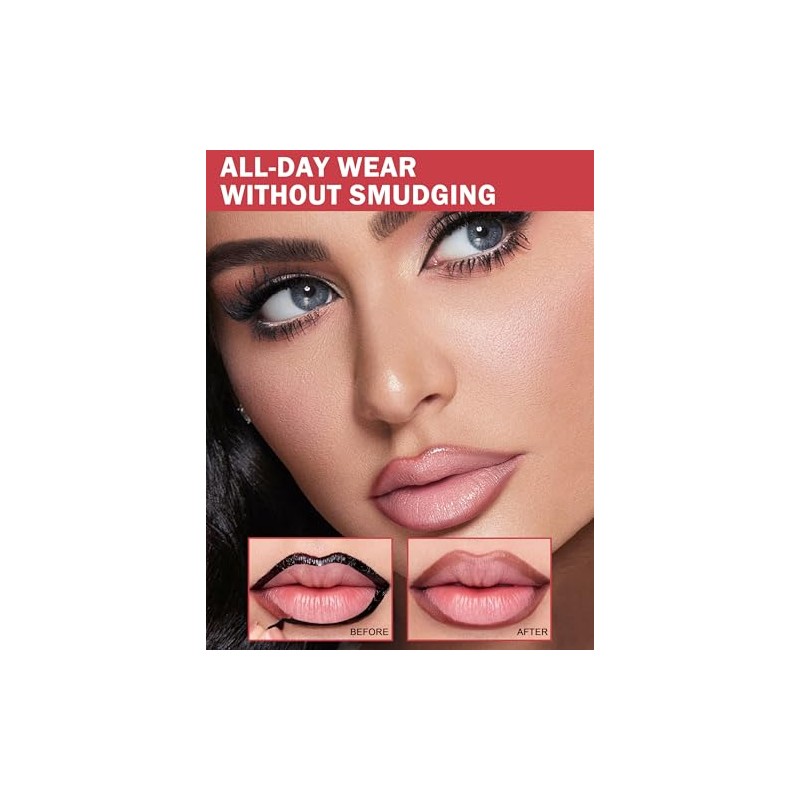 Erinde Delineador de Labios Peel off, Pintalabios Mate Resistente al