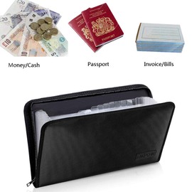ENGPOW Expanding File Folder (11.4"x6.7") A5 Size Document Organizer Fireproof Money Bag 13 Pockets Zipper Closure Portable Filing Wallet Holder Storage for Check,Bill,Receipts,Tickets
