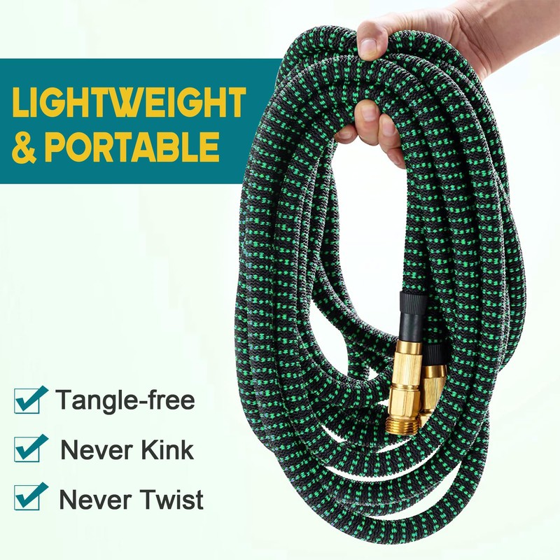 Expandable Garden Hose 25ft with 10 Function Nozzle Sprayer -