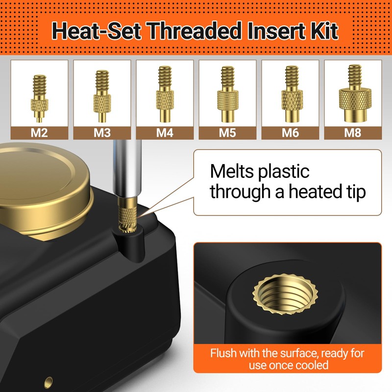 Preciva Heat-Set Insert Tip Set - Soldering Iron with 350Pcs