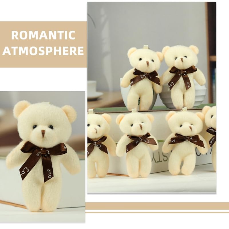 ERINGOGO 10 PCS Cartoon Bear Plush Toy DIY Bear Bowtie