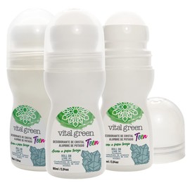 Desodorante Piedra Natural Roll On Niños 90ml Sin Color 3 u/pqt