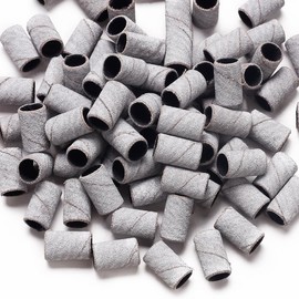 100 Pcs 240 Grit Sanding Bands, Nail Drill Extra Fine Nail Sanding Bands Set for Manicures Pedicures Shaping Natural Nails Polishing Buffing Cuticle Removal for Acrylic Gel Dip Nail Care Accessory Kit