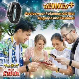 Brook Pocket Auto Catch Reviver Plus - Splendid Evolution, Auto Spin and Catching Pocket Monsters, IP67 Wristband Bracelet Accessory, Reminder for Disconnection, Battery Capacity Display