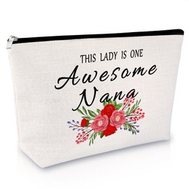 Nana Gifts Nana Mother's Day Gift Travel Cosmetic Bag Birthday Gift for Nana Grandma Grandmother Nana Retirement Gift Makeup Bag Thank You Gift for Nana Grandma Christmas Travel Cosmetic Pouch