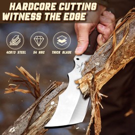 TAN REN Heavy Duty Machete with Sheath, Survival Machete for Cutting Trees and Yard Work, Full Tang Fixed Blade Knife with Wood Handle, Camping Machetes Knife for Chopping, Clearing Brush