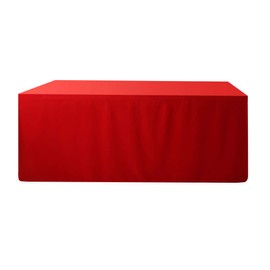 Waysle 6 Feet (L x W: 72"X30") Rectangle Fitted Tablecloth for Wedding Party Banquet,Polyester Cloth Fabric Cover, Red