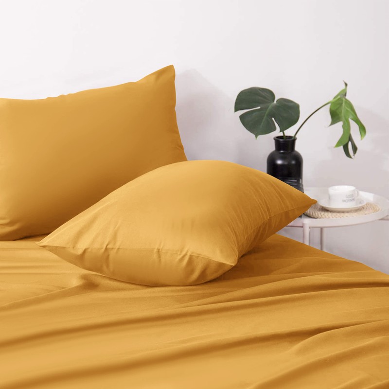 Hafaa Pillow Cases 2 Pack Brushed Microfiber Plain Pillow Cases