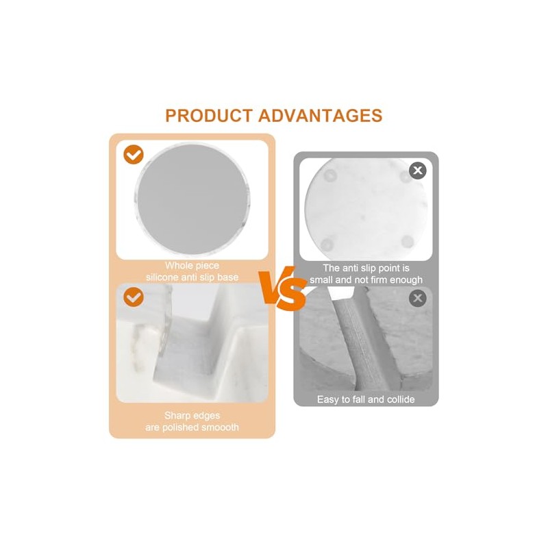 Elegant White Marble Phone Stand with Sound Amplification