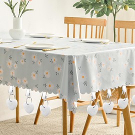 Ldirect Tablecloth Weights, 8 Piece Table Clips for Outdoor Wedding Party Picnic, Marble (White)