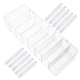 Operitacx 1Satz Kabel Organizer Box mit Fächern Kabelbindern Transparente Kabelverwaltungsbox für Zuhause Büro zur Aufbewahrung von Ladekabeln Computerzubehör