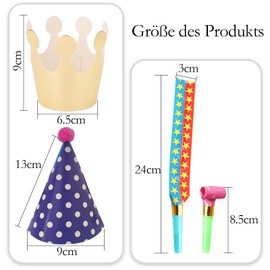 44-Piece Party Hats and Party Blower Set, New Year's Eve Party Hats, Air Flute, Whistle, Birthday Hat, Party Hats, Children's Party Hats, Birthday Party Supplies for Children's Birthday, Festival