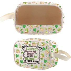 WSNANG Matcha Lover Gifts Matcha Green Theme Gift Waterproof Travel Toiletry Case for Women (Matcha Bag CA)