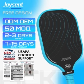 ODM Pickleball Paddle 14mm with Cold-Cut Edge T300 Glossy Texture PP Honeycomb Core Reduced Torque on Off-Center HitColor: Blue