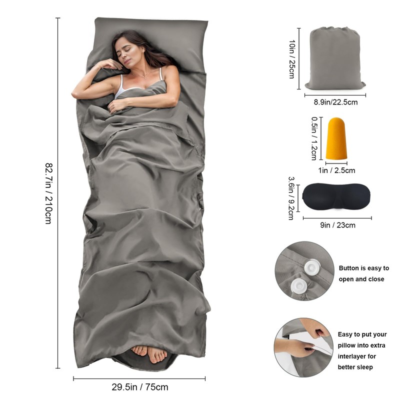 BREENHILL Sleeping Bag Liner, Camping Sheets & Travel Sheet, Hostels