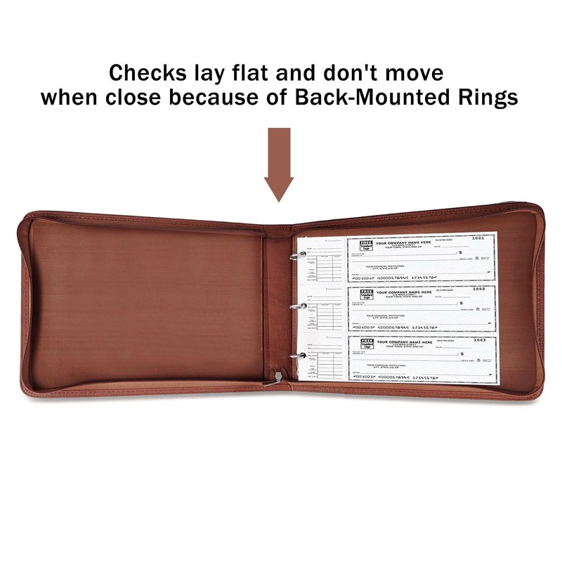 LLi Cufite 3 Rings Check Binder for End-Stub Deskbook Checks,