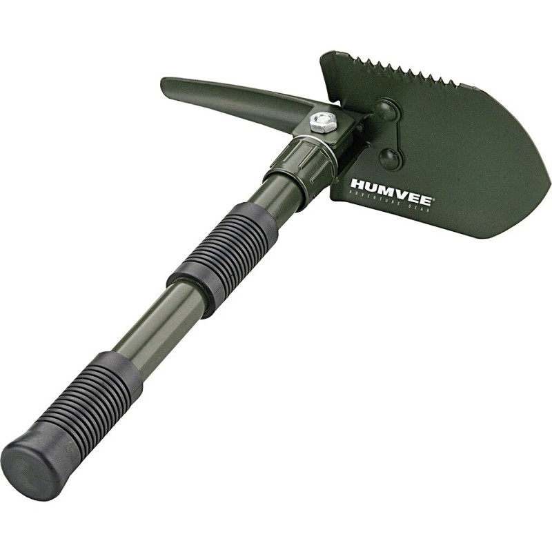 Humvee Folding Shovel, with Pickaxe, Rubber Grip, Olive Drab