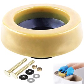 Toilet Wax Ring Extra Thick with Reinforced Polyurethane Core for Sealing Against Gas/Odor and Water Leaks Toilet Wax Ring with Metal Studs for 3" and 4" Waste Lines.Yellow, 1-Pack