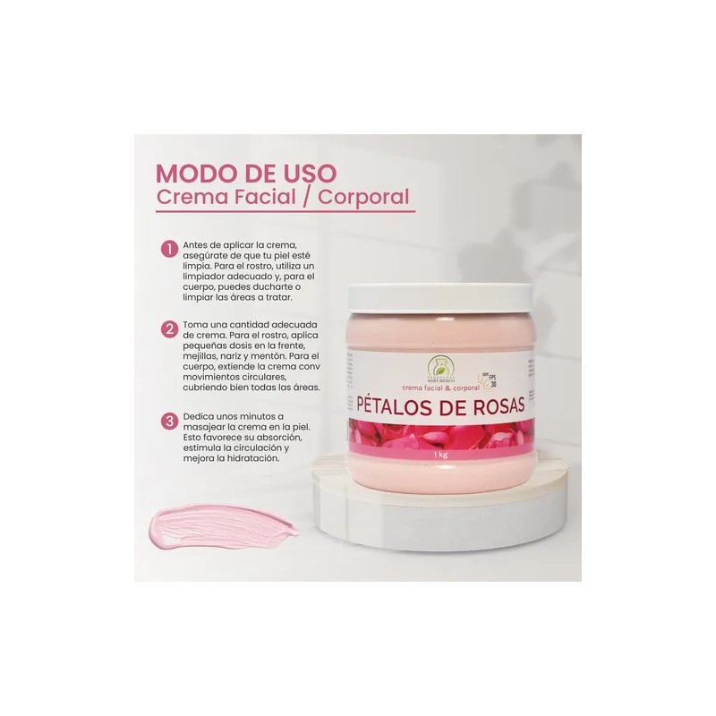 Crema De Pétalos De Rosas Piel Seca Con Filtro Solar