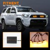 ZDEERAOTO 4pc Smoked Housing Amber LED Front Centra Grille Lights