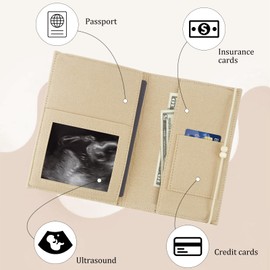 LPZMPZ Maternity Log for Felt Protective Cover with Compartments, Austrian Maternity Passport Cover, German Cover, Maternity Log for Storing Ultrasound Picture, Vaccination Certificate, Insurance
