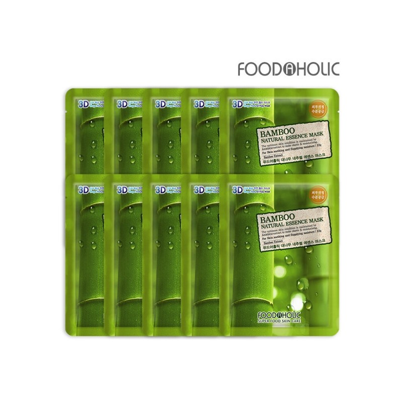 Foodaholic 3D Bamboo Natural Essence Mask Pack (10 sheets) /