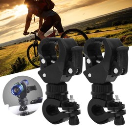 HERCHR Bicycle Torch Holder, Pack of 2 Bicycle Light Holder, 360 Degree Rotatable Bicycle Torch Holder, Bicycle Flashlight Holder Flashlights Clip
