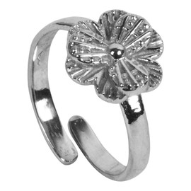 Mnshaa Ring 925 Sterling Silver Rhodium Plated Blossom Design Open Adjustable Finger Toe Ring Knuckle Joint Cuff Thumb Band for Women Girls Beach Jewellery in Gift Box for Anniversary Birthday