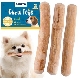 RAYITO 3 Pack Coffee Wood Dog Chew Toy - S, Dogs Chew Toys Dog Woods Chew Puppy Teething Toy Puppy Chew Toys Coffee Wood Stick for Small and Medium Dogs and Puppies
