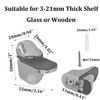 bociloy 4Pcs Adjustable Wood/Glass Floating Shelf Brackets Wall Mount, Polished