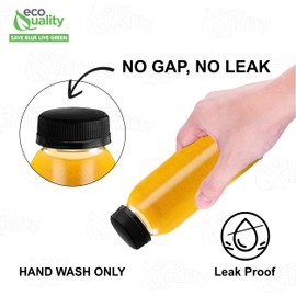 8 oz Clear Round Plastic Juice Bottles with Caps BPA-Free, Leak Proof Disposable Drink Containers for Juicing, Tamper Proof, Smoothies, Shakes & Beverages Food-Grade Bulk Pack Juice Bars & Cafes (10)
