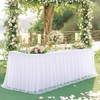 White Table Cloth for 6 Foot Rectangle Tables, White Tulle