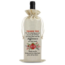 Thank You Appreciation Gift for Wife Husband Wine Bag Birthday Thank You Gift for Mom Teacher Wine Gift Bag Office Gift for Coworker Friends Christmas Thanksgiving Gift for Her Him Wine Wrapping Bag